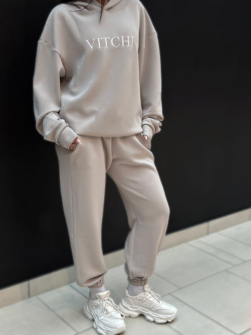 LUXE TRACKSUIT HOODIE OVERSIZED MOCHA