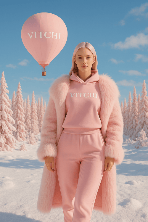 LUXE TRACKSUIT HOODIE BABY PINK PRE - SALE - VITCHI VILANI