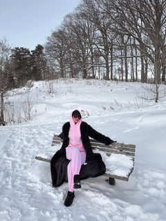 LUXE TRACKSUIT HOODIE OVERSIZED BABY PINK - VITCHI VILANI